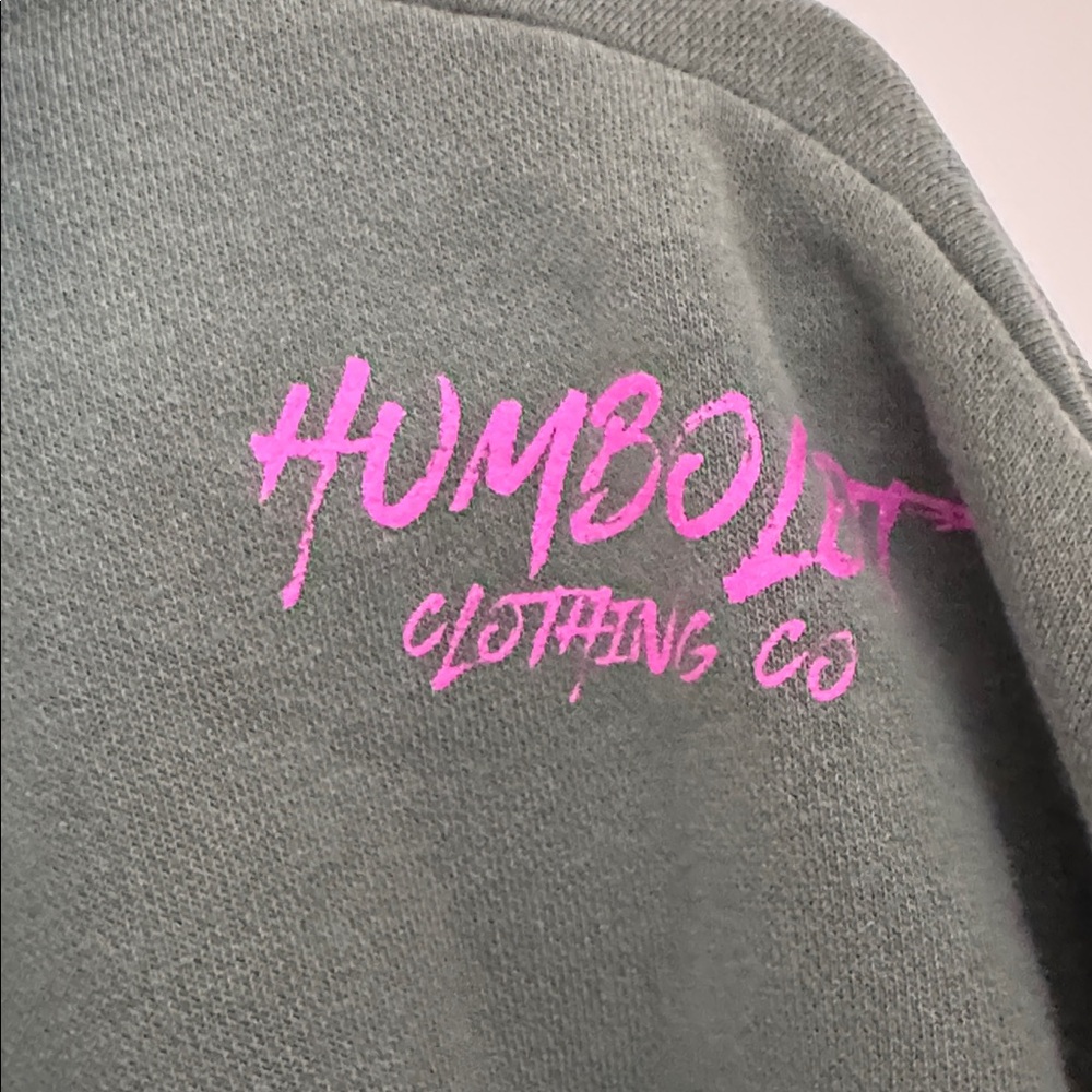 Graphic Hoodie - Dark Green with Pink & Lime Logo - Picture 7 of 7